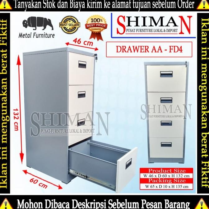 

BEBAS ONGKIR - Lemari Arsip Filling Cabinet 4 Laci Bufalo AA-FD4