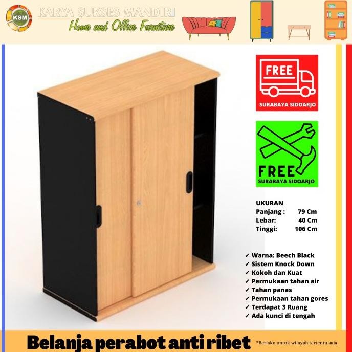 

Lemari Arsip Kantor Serbaguna Multifungsi Pintu Geser Sliding 2 Pintu