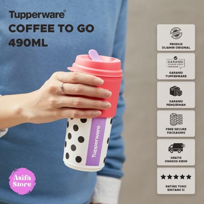 Sale Tupperware Coffee To Go 490Ml - Botol Minum Cup Lucu Unik Kekinian