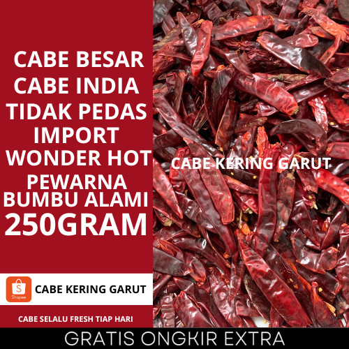

CABE BESAR KERING INDIA | WONDER HOT | TIDAK PEDAS 250GRAM