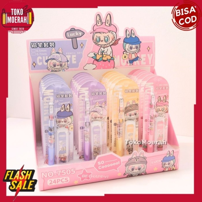 

Pensil Labubu Pensil Set Mekanik Labubu + Refill Pensil Cetek Labubu Lucu Unik Murah Cod