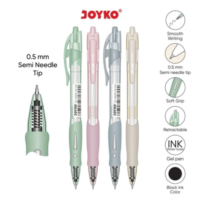 

Pulpen Gel Joyko 1 Pack Isi 12Pcs Pastel