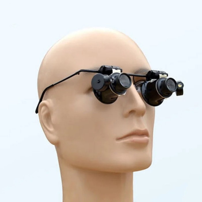 

Kacamata Pembesar Reparasi Jam Servis Hp 20X Magnifier With 2 Led