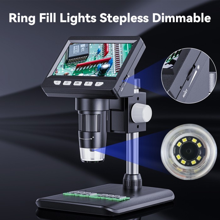 

Mikroskop Digital 4.3 Inch 2000Mah Microscope 1000X 1080P Ips Portable