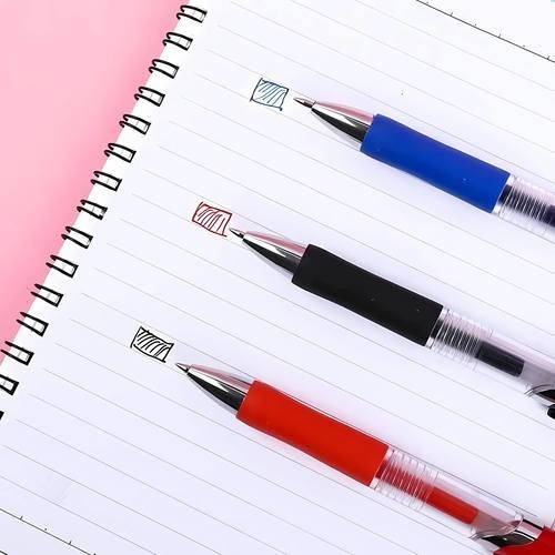 

10Pcs Pulpen Gel Cetek 0.5Mm Hitam Merah Biru Bolpoint Pen Tinta Click Bolpen Klik Bukan Joyko 10