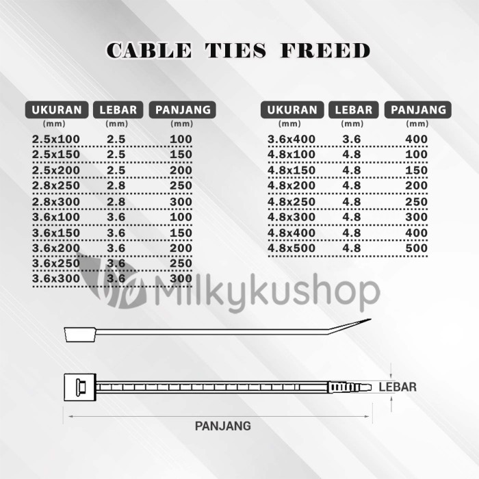 

Cable Ties Nylon Freed 3.6 X 400 Mm Kabel Tis