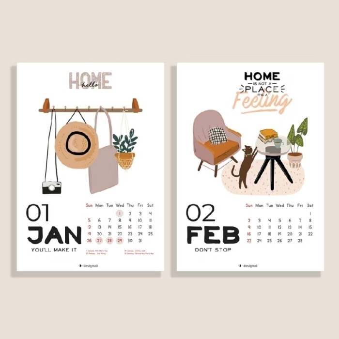 

Kalender Dinding 2025 Aesthetic A3 Spiral Aes