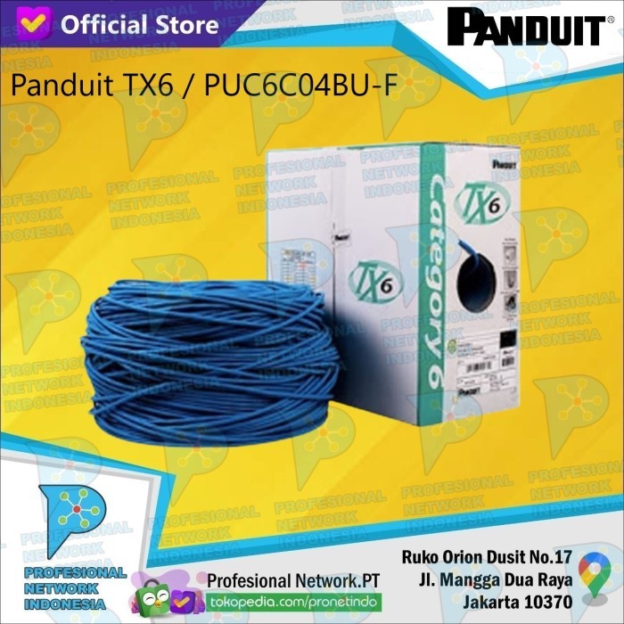 Kabel Lan Utp Panduit Cat 6 Tx6 Puc6C04Bu-F / Panduit Cat6 Tx6/Panduit