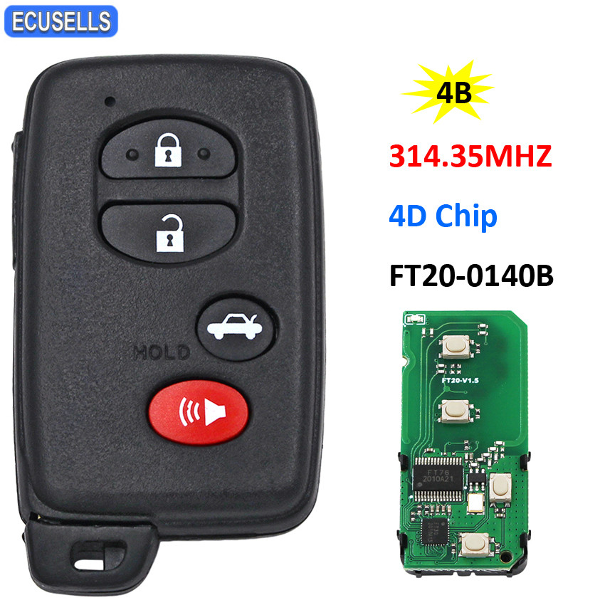 Lonsdor FT20-0140B Remote Smart Car Key 314.35Mhz 4D Chip