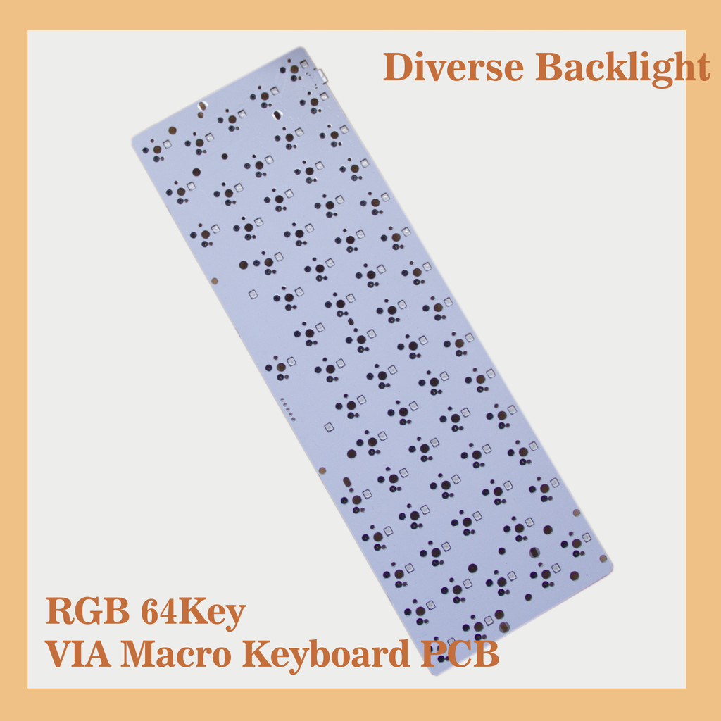Hot swap 64 Key VIA Firmware Function Keyboard PCB 60%