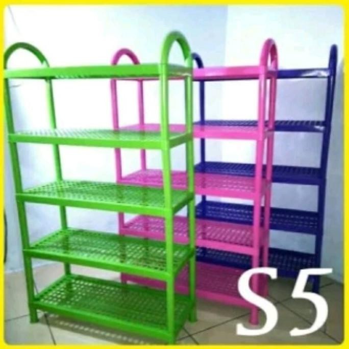 ( 5 Susun ) Rak Plastik Tingkat Sepatu Sendal