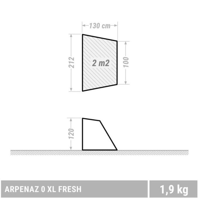 Tenda Camping Fishing Arpenaz Xl Fresh&Black Shelter 2 Orang Dikstara11