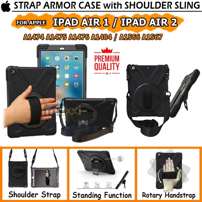 Ready iPad Air 1 2 A1474 A1475 A1476 A1484 A1566 A1567 Strap Armor Case Tali