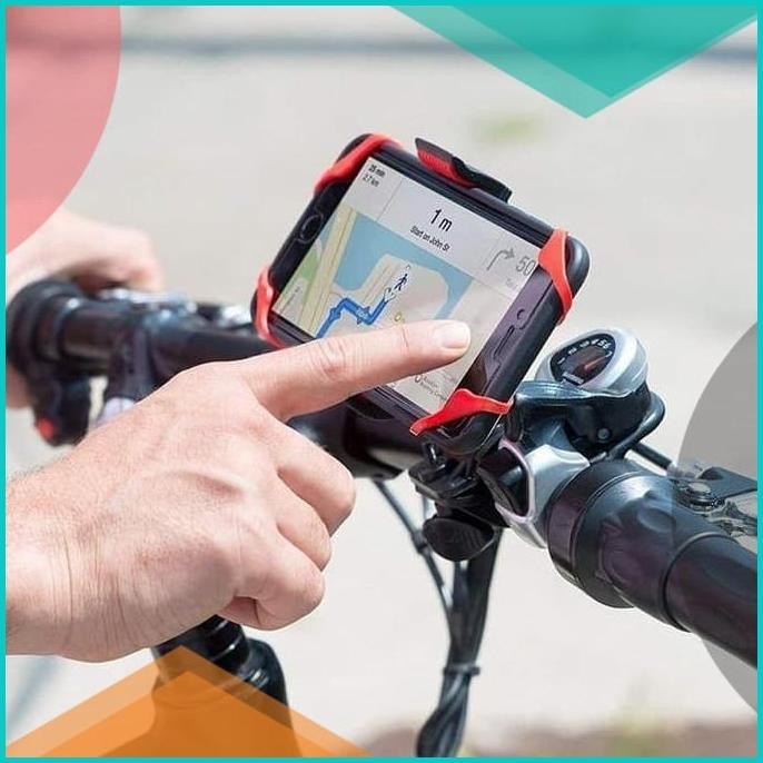 Holder HP Sepeda Motor Bracket Holder HP Stang Sepeda Anti Goyang 360