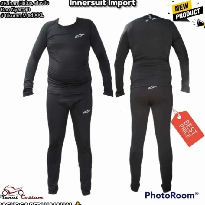 Innersuit Baju Dalaman Wearpack body Protector  Balap touring Harian ALP Motor - Hitam size L