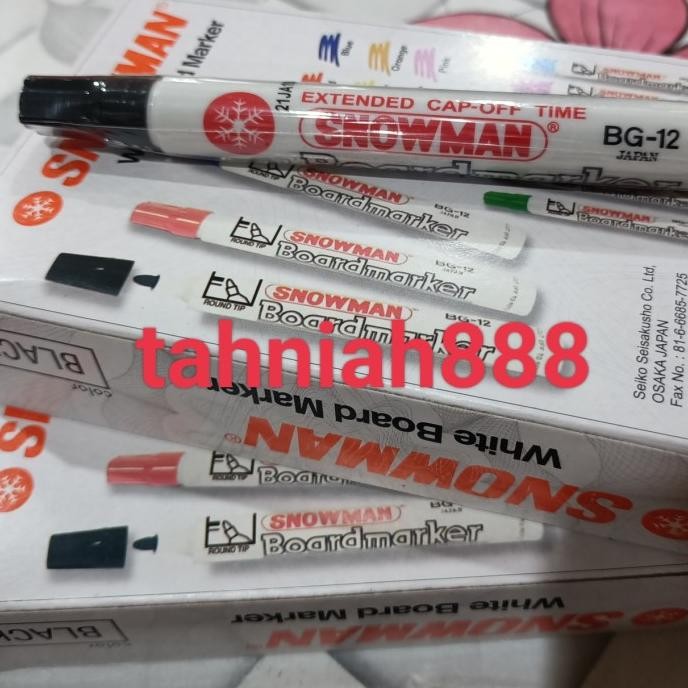 

spidol snowman whiteboard warna hitam BG 12 12pcs BS76