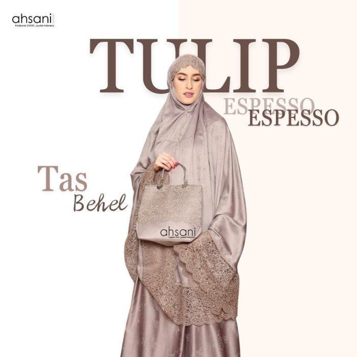 Minajshop Mukena Tulip Ahsani Original Sutra Embos Mewah Cantik Jumbo Mahar