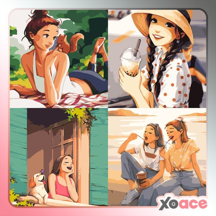 

TERMURAH DIY Paint By Number Painting By Numbers Kit Canvas Lukis 30x40 People