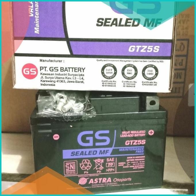 AKI KERING BEAT GS ASTRA GTZ5S SEALED MF 12V 3,5Ah 07D35Z4 murah