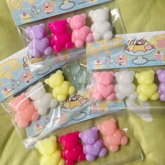 Terlaris [ Ready ] Taba Squishy Gummy Bear Isi 4 Pcs Satu Set Lucu Kenyal SALE