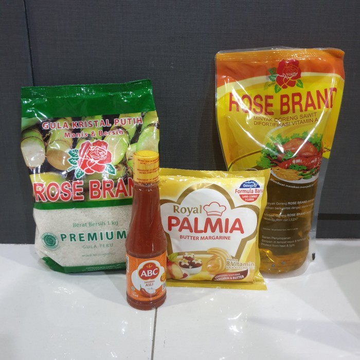 

PAHE MINYAK ROSE BRAND 1L + GULA ROSE BRAND 1KG +BUTTER FILMA+SAUS ABC