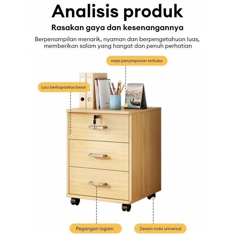 Meja Nakas Bedside Table Dengan kunci Lemari Laci Penyimpanan Meja Nakas kayu Meja Kamar Nakas porta