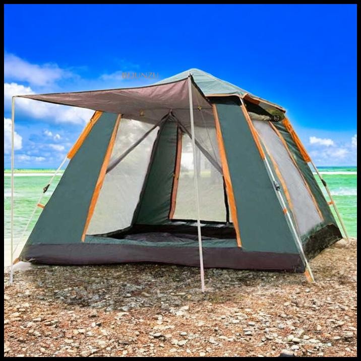 Tenda Camping WolFAce 4 Orang Dewasa Anti Air Hujan Portable Lipat Otomatis
