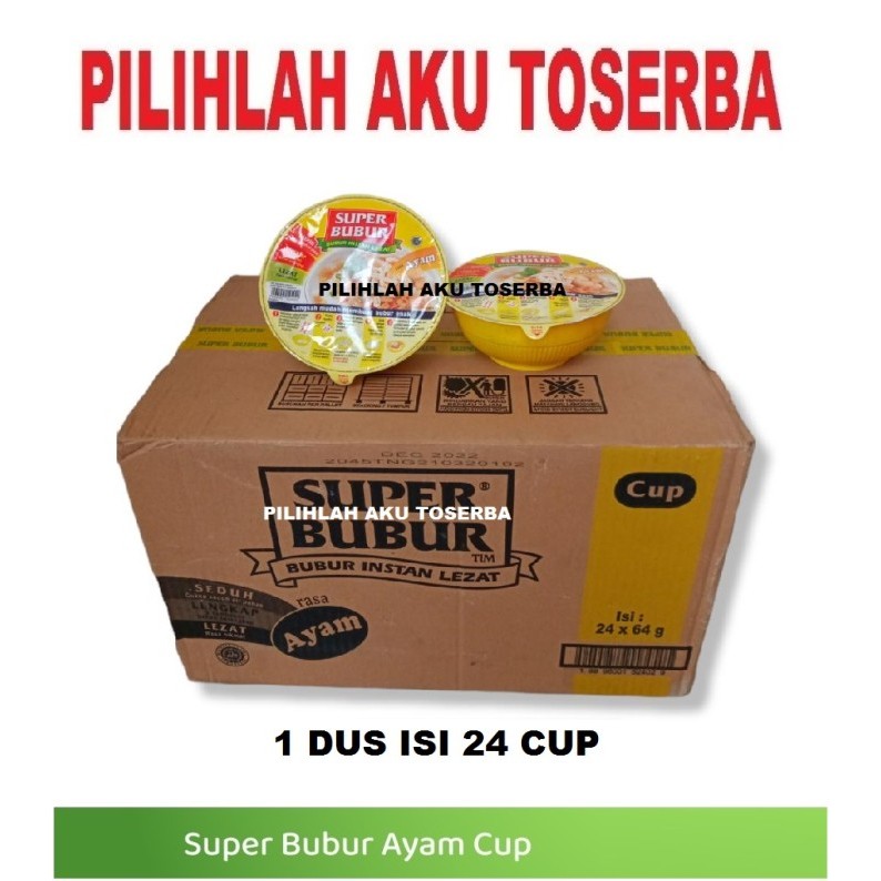 

PROMO! Super Bubur CUP Rasa Ayam @64 Gr - ( HARGA 1 DUS ISI 24 CUP )