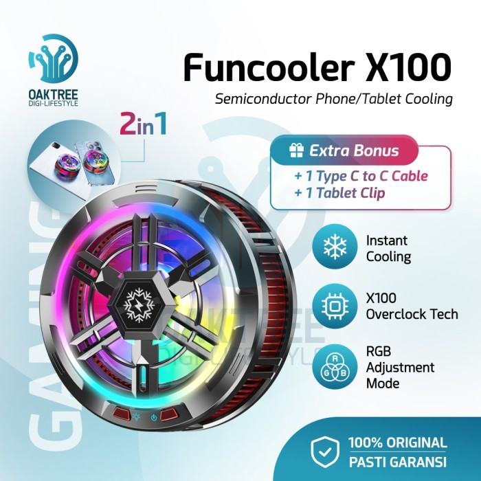 Oaktree Funcooler X100 Fan Cooler HP Pendingin HP Tablet Cooling Fan