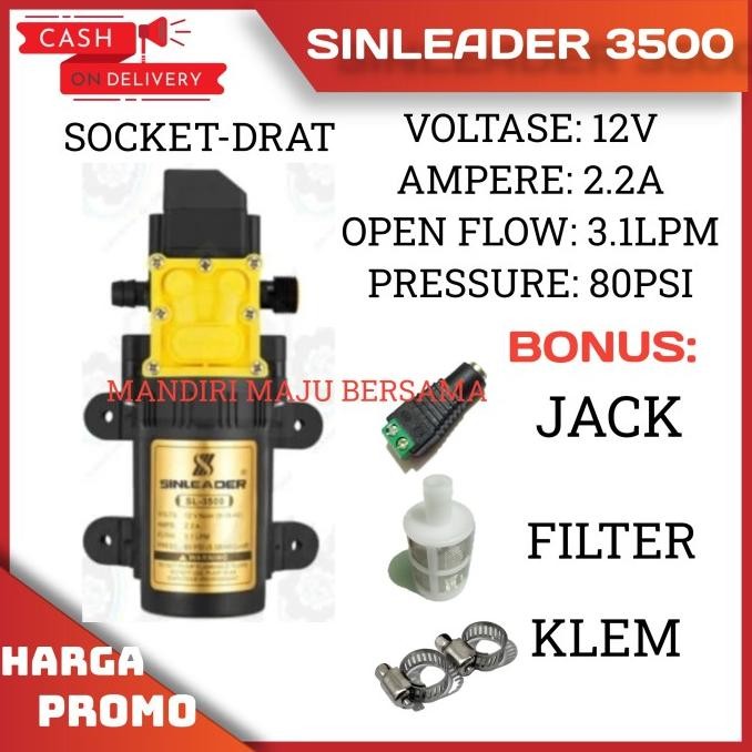 POMPA DC 12V SINLEADER 80 PSI / POMPA SPRAYER ELEKTRIK STEAM PORTABLE READY