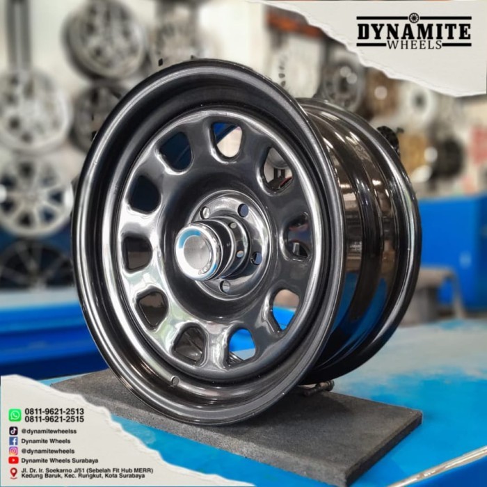 Velg Kaleng Ring 16 Hsr Mokupo Ring 16 Lebar 8 Pcd 5X114 Et15 Hitam