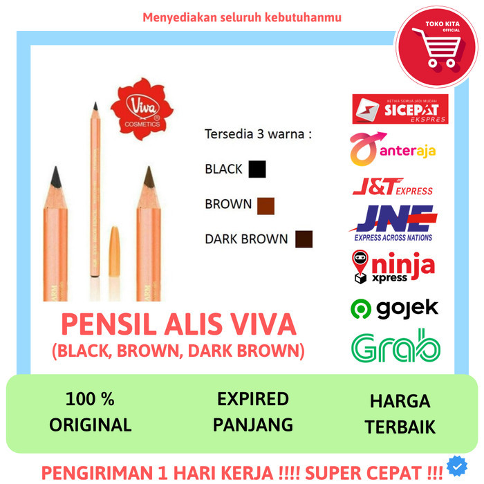 

VIVA PENSIL ALIS WANITA EYEBROW VIVA BLACK BROWN DARK BROWN ORIGINAL