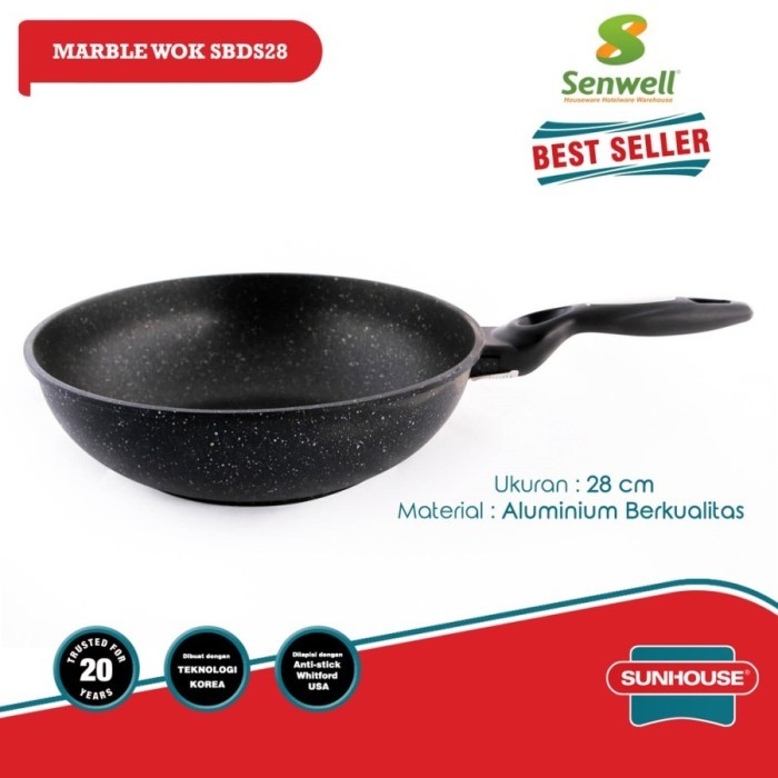 Wajan Sunhouse Sbds 28 Granit Wok Pan Wajan Penggorengan Fry Pan
