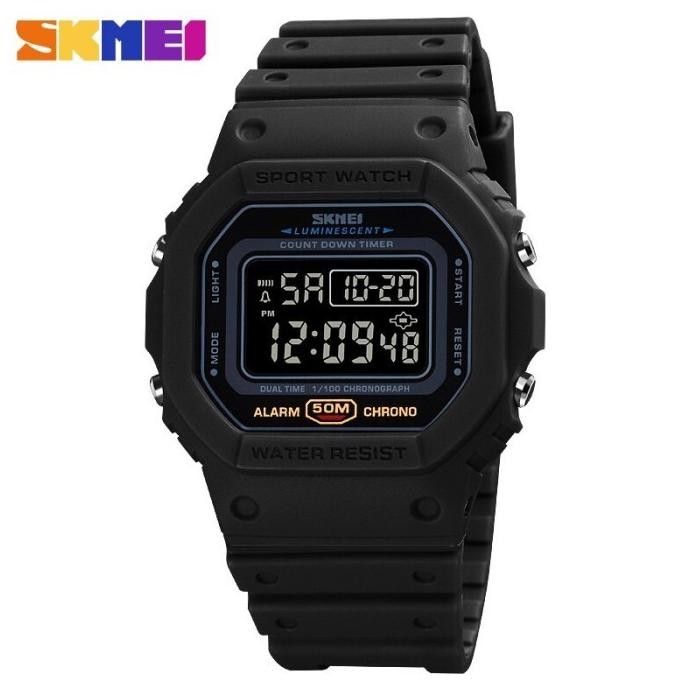 JAM TANGAN PRIA DIGITAL SPORT KOTAK ORIGINAL SKMEI 1628 ANTI AIR HITAM