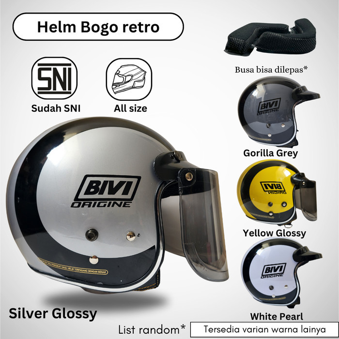 Helm Bogo Retro Classic Full Face Motif Origin