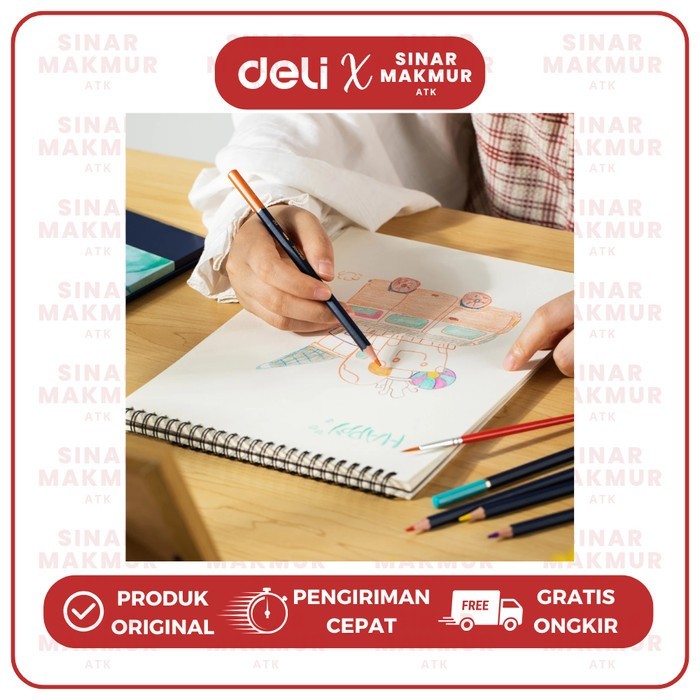 

SALE TERLARIS PREMIUM WATERCOLOR PENCIL/PENSIL WARNA HIGH GRADE 48 WARNA LEADS GRATIS KUAS DELI