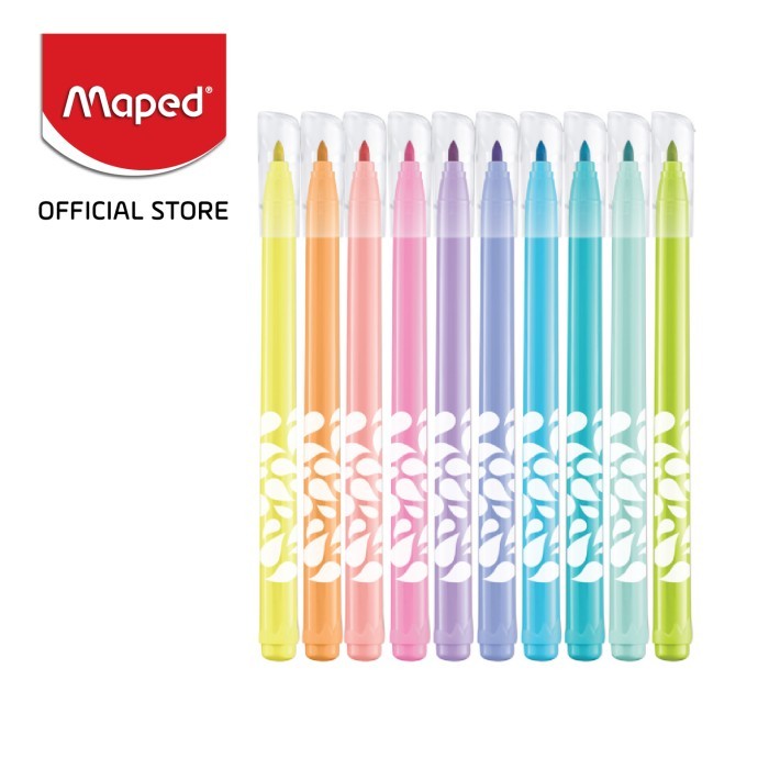 

SALE TERLARIS MAPED SPIDOL FELT TIPS PASTEL COLORPEPS ISI 10 WARNA KEMASAN CARDBOARD READYY
