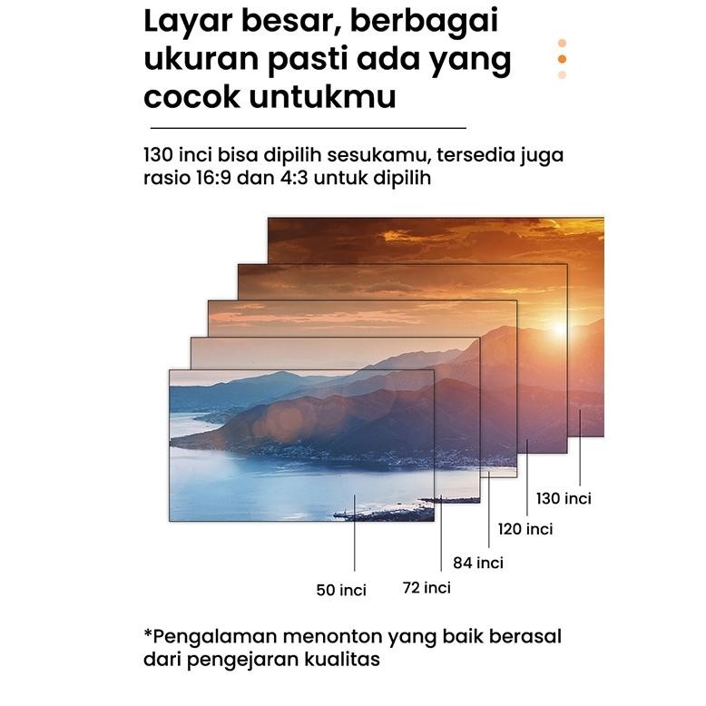 Kain Layar Proyektor HD Lipat Portabel 16:9  100 inch /screen proyektor  4k full hd /layar proyektor