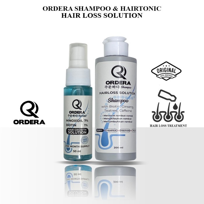 ORDERA SHAMPOO BIOTIN DAN ORDERA HAIRTONIC MINOXIDIL PENUMBUH RAMBUT
