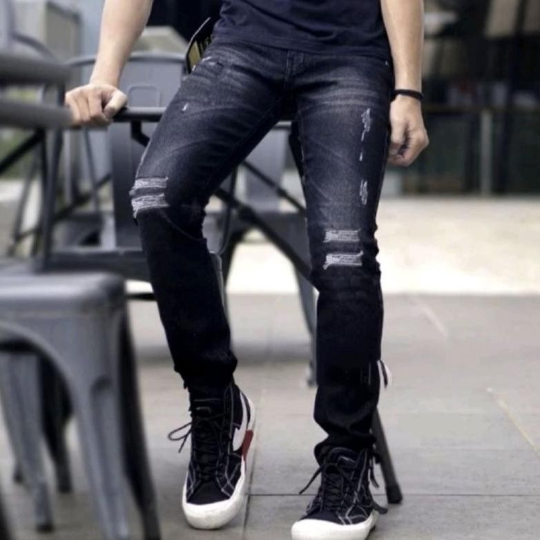 ORIGINAL CELANA JEANS SOBEK MOTIF SNOW/ CELANA JEANS PANJANG BANDIT DENIM gj-46
