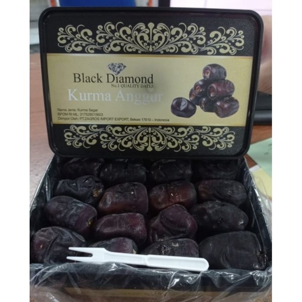 

Kurma Anggur Black Diamond No 1 Quality Dates 500 Gr Kurma Medjool