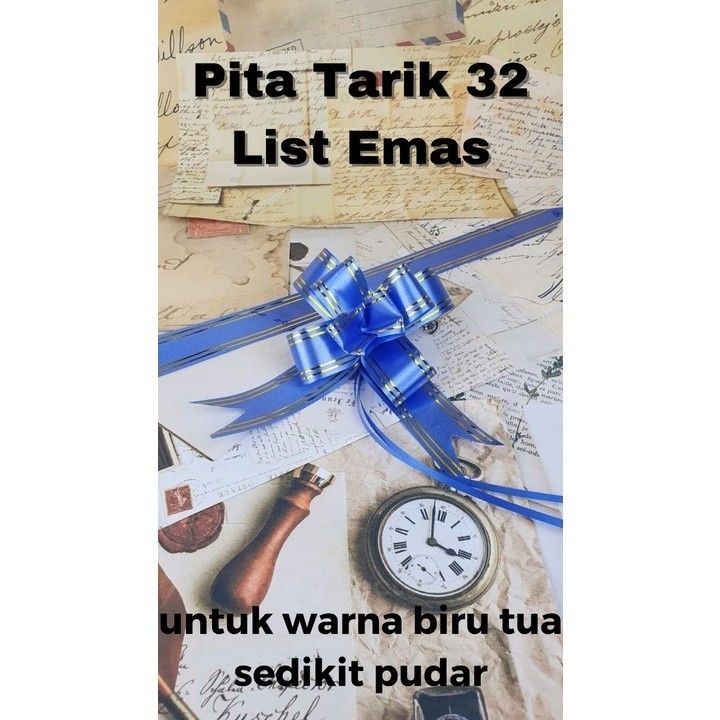 

Pita Tarik 32Mm Lis Emas Serut Besar Hiasan Parcel Souvenir Pull Flower Ribbon 30 32 Mm Gold Stripes