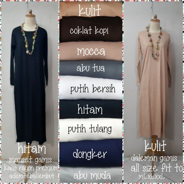 Murah Manset gamis daleman gamis katun rayon premium hademm Putih Non COD