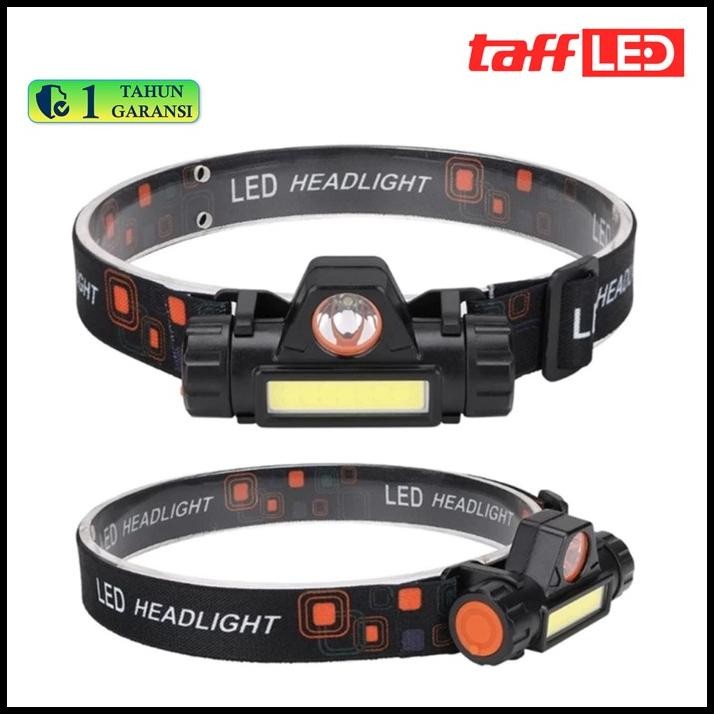 Lampu Senter Kepala Magnet TafflLED LE022 Headlamp Light LED USB Charge Q5 COB 2 Mode Anti Air