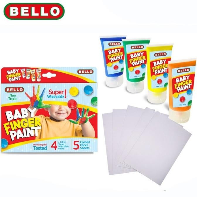 

Bello Baby Finger Paint, Super Washable 4x60 ml