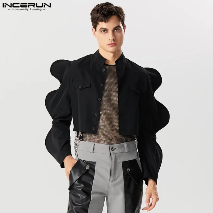 AppleDezign Party Shows Style Tops INCERUN Handsome Men Fashion Solid Petal