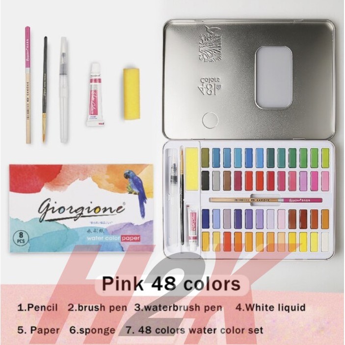 

TERBARU Giorgione 48 Warna Colors Solid Watercolor - Cat Air Box Set