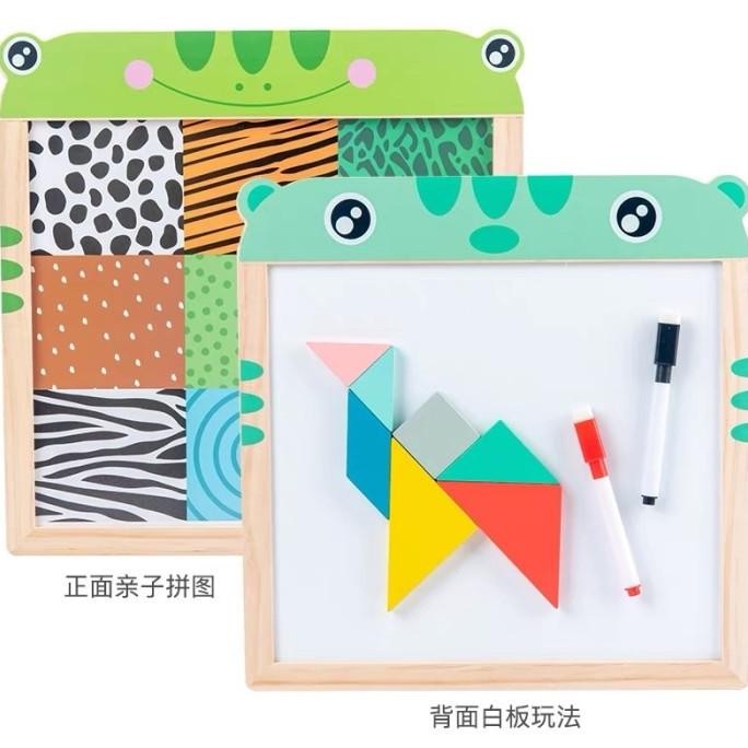 

Promo multifunction double side magnetic drawing board papan tulis kayu COD