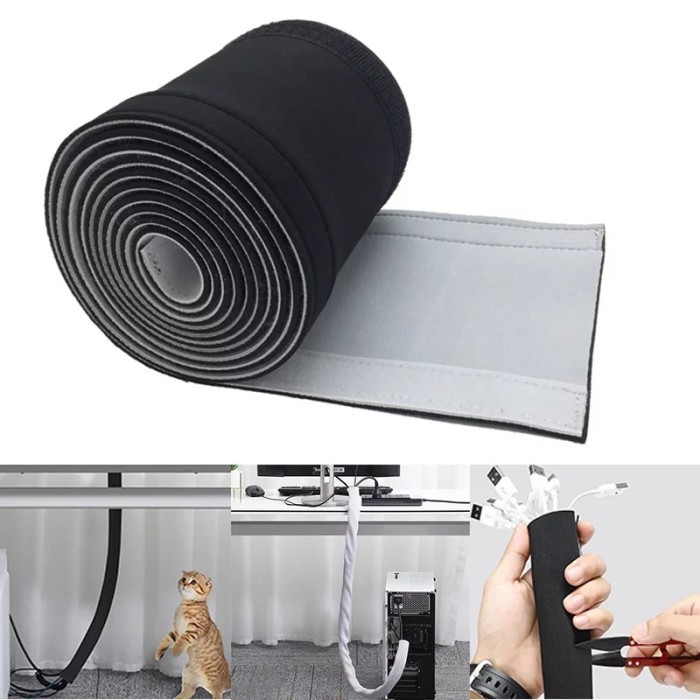 

HOT SALE! Triple W Cable Organizer 1 Meter Pembungkus Perapi Pelindung Kabel Zip