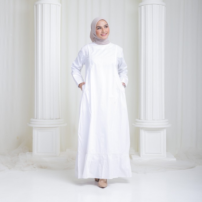 Fayrany Baju Gamis Ibu Putih Dandelion Fbg-Wp-001